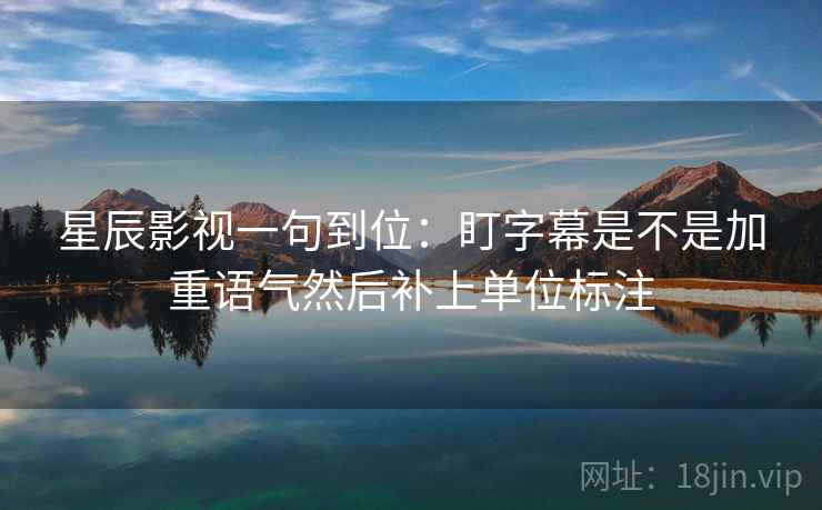 星辰影视一句到位：盯字幕是不是加重语气然后补上单位标注