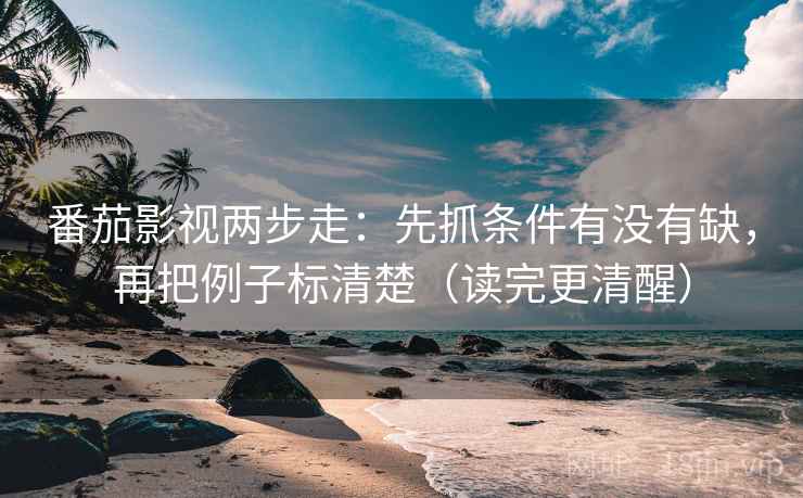 番茄影视两步走：先抓条件有没有缺，再把例子标清楚（读完更清醒）
