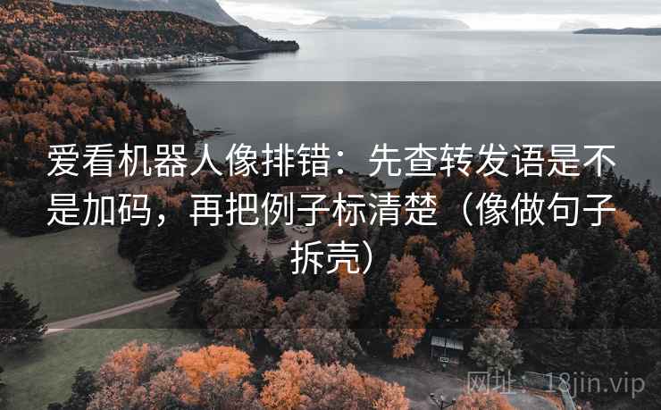 爱看机器人像排错：先查转发语是不是加码，再把例子标清楚（像做句子拆壳）