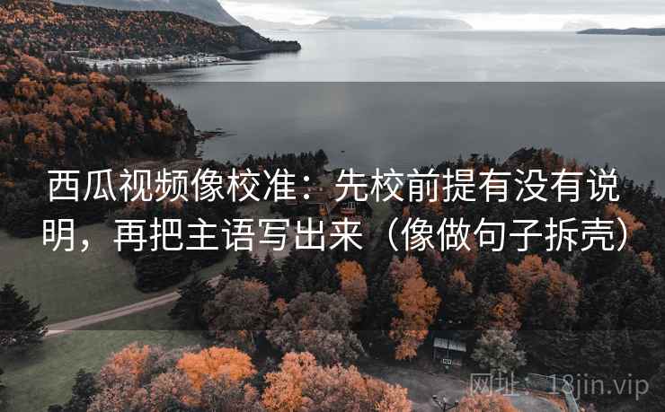 西瓜视频像校准：先校前提有没有说明，再把主语写出来（像做句子拆壳）